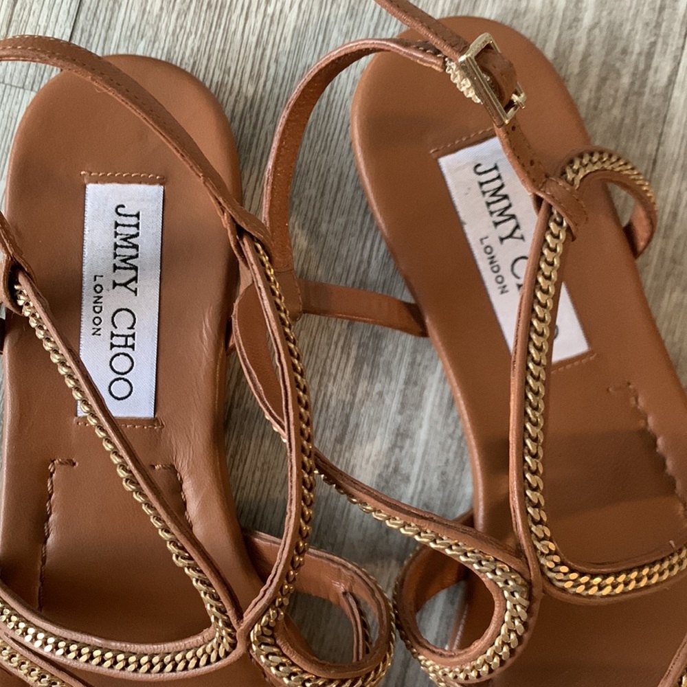 Jimmy Choo, Leather and Chain Gladiator Sandals - Picture 3 of 7
